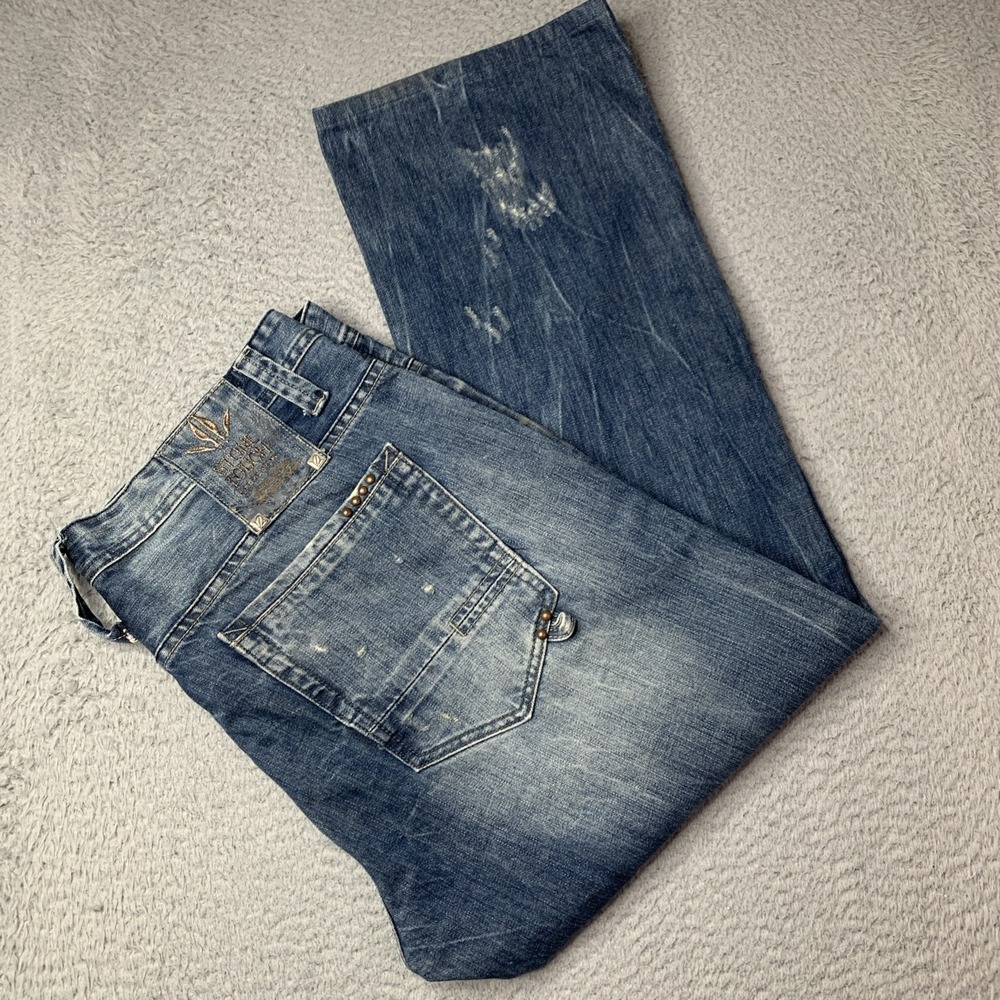 Stone Touch LA Denim MENS STRAIGHT LEGS BLUE Distressed SIZE 38L